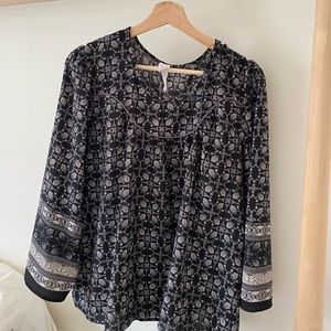 Anthropologie Amadi Printed Mid Boho Top